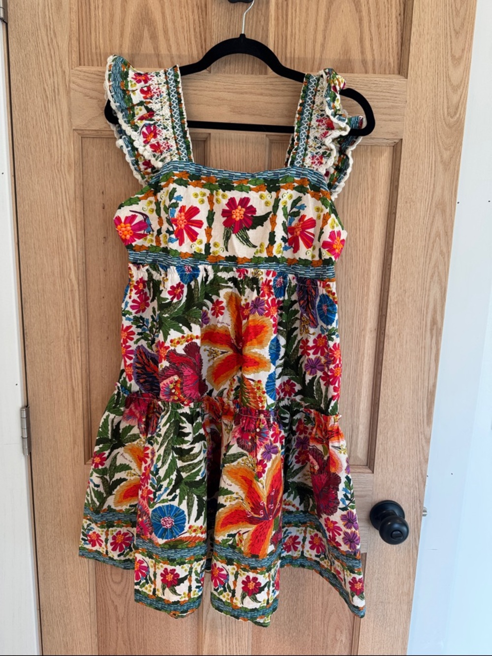 FARM Rio Multicolor Floral Tiered Midi Dress